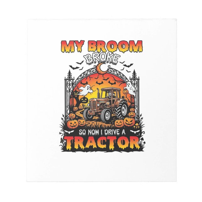 Bloc-note Broom Broke Tractor Halloween Witch Ghosts_1 (Devant)