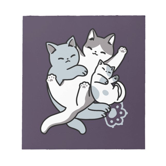 Bloc-note Brosse à lait - Chats à couchage mignon (Devant)