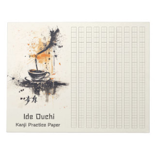 Bloc-note Brosse asiatique café Art Kanji papier pratique 4
