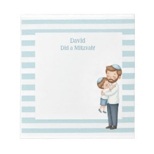 Bloc-note Brown Cheveux Papa & Son Hug Personnalisé Mitzvah
