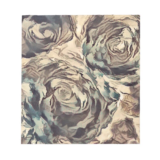 Bloc-note Brush art Abstrait texturé rose imprimé brun beig (Devant)