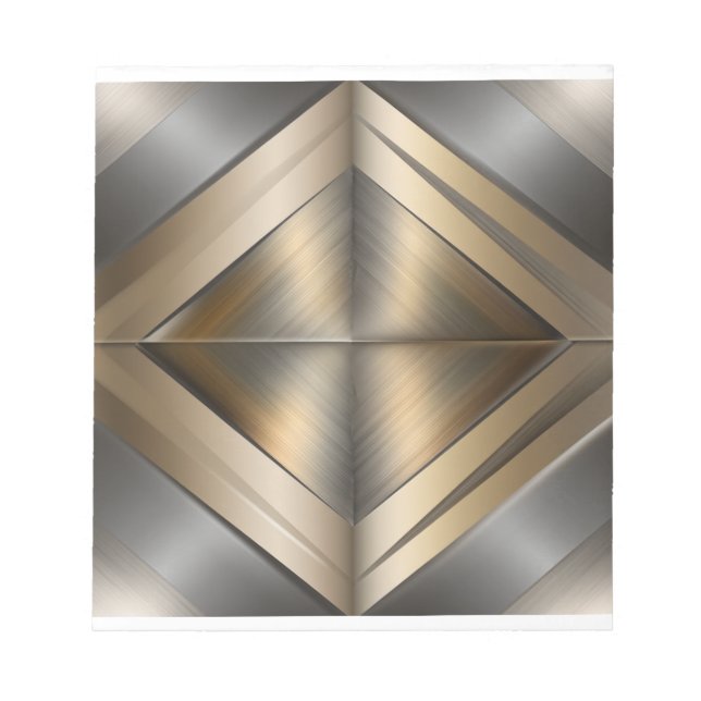 Bloc-note Brushed Metallic Geometric Diamond Pattern (Devant)