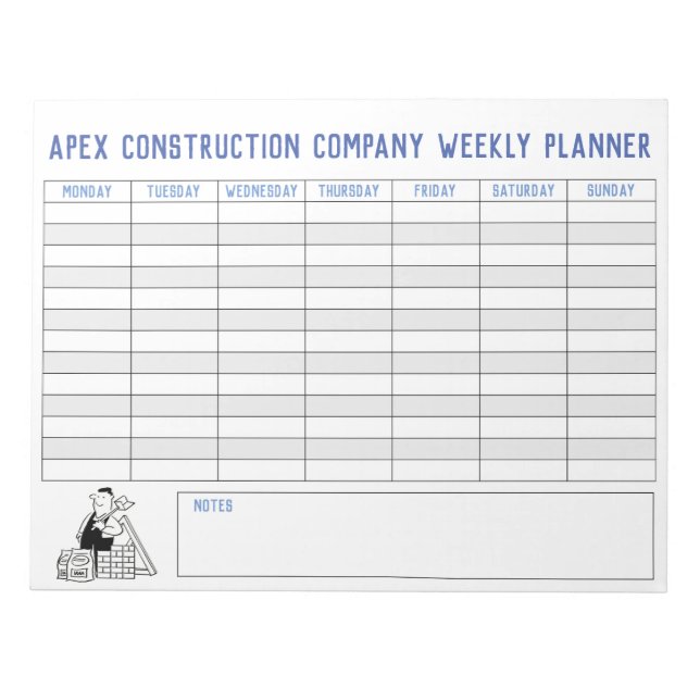 Bloc-note Builder Weekly Planner avec titre pour personnalis (Devant)