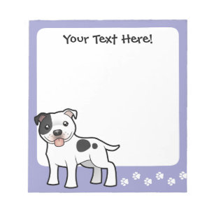 Bloc-note Bull-terrier du Staffordshire de bande dessinée