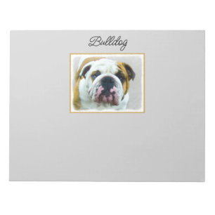 Bloc-note Bulldog Painting - Joli art original chien