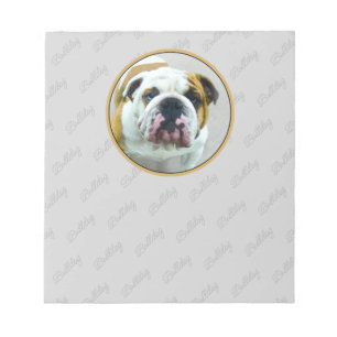 Bloc-note Bulldog Painting - Joli art original chien