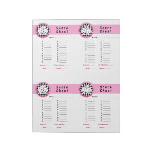 Bloc-note Bunco Chicks Roll with it Score Card Pink - 160