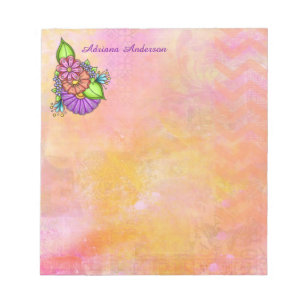 Bloc-note Bundle coloré Doodle Flower