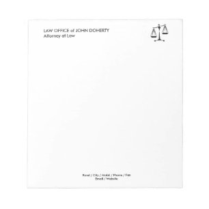 Bloc-note BUREAU DU DROIT Échelles Classiques De Justice