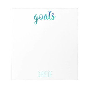Bloc-note Buts Vert Aquarelle tendance Personnalisé Design