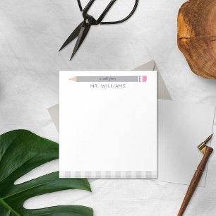 Bloc-note Cadeau de l'enseignant sur mesure crayon gris illu