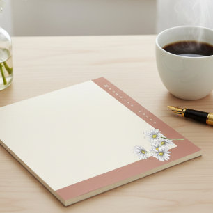 Bloc-note Cadeau de Noël Fleur de Daisy Aquarelle Boho