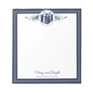 Bloc-note Cadeau de Noël personnalisé bleu