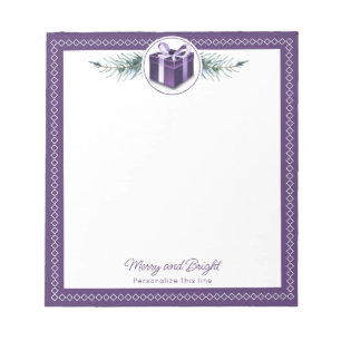 Bloc-note Cadeau de Noël Violet Personnalisé