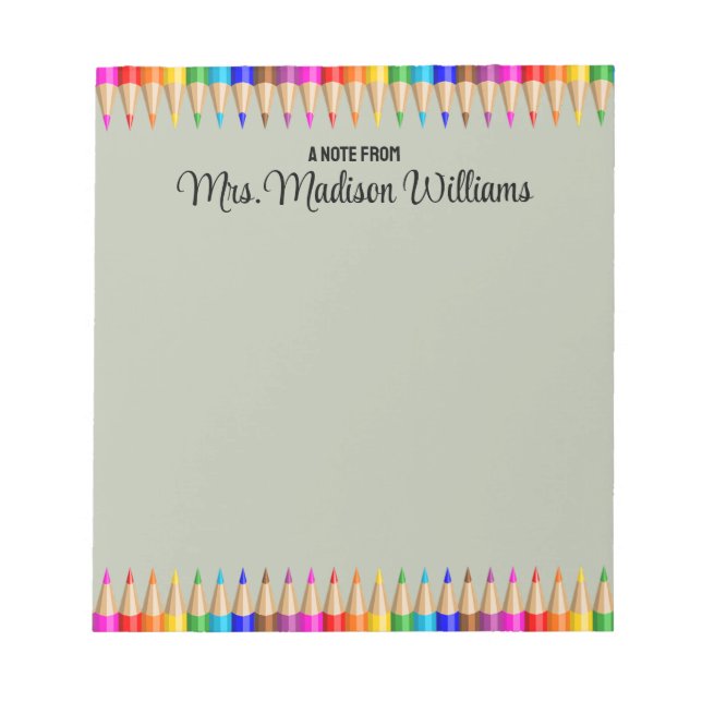 Bloc-note Cadeau personnalisé de l'enseignant de fin d'étude (Devant)