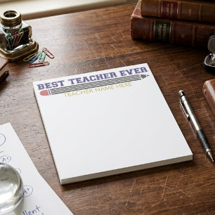 Bloc-note Cadeau personnalisé Meilleur Enseignant - Cadeau p