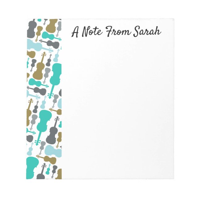 Bloc-note Cadeau personnalisé violon à cordes de violon (Devant)