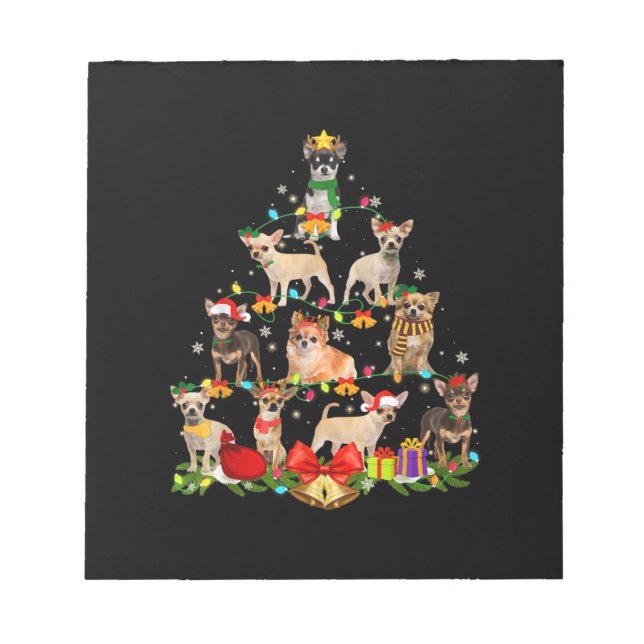 Bloc-note Cadeaux Amoureux de les chiens Chihuahua Arbre Lum (Devant)