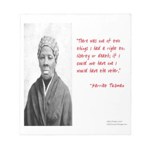 Bloc-note Cadeaux de citation de Harriet Tubman "Liberté ou