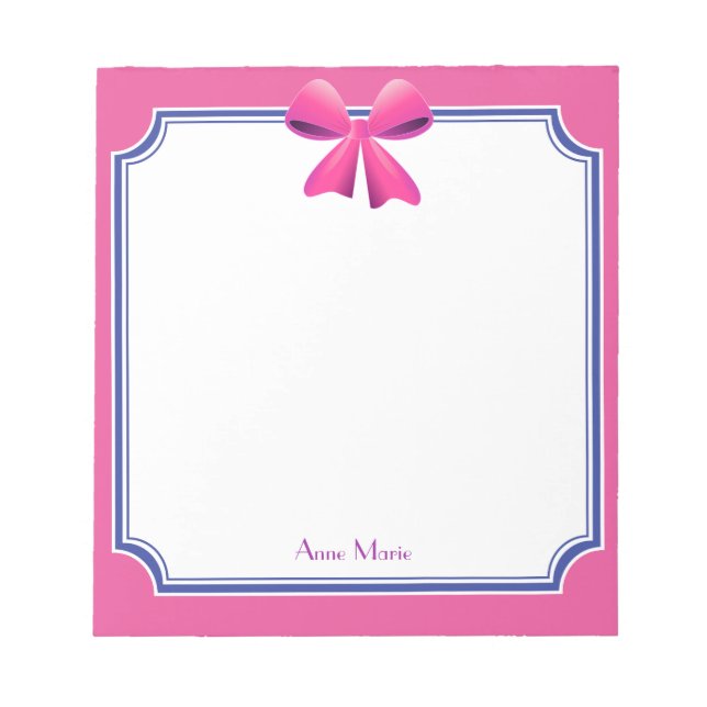 Bloc-note Cadre bleu Bois rose personnalisé (Devant)