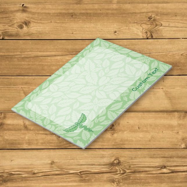 Bloc-note Caducée avec fond de feuilles Notepad (Créateur téléchargé)