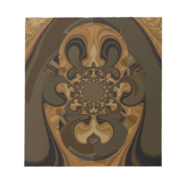 Bloc-note Café Brown Flux Kaleidoscope Art Imprimer (Devant)