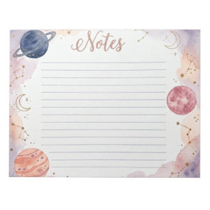 Bloc-note Cahier Céleste Aquarelle Planètes