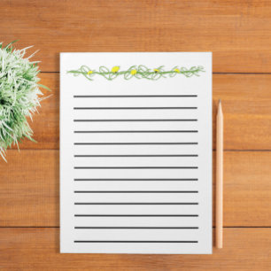 Bloc-note Cahier de notes à lignes sombres Pissenlits