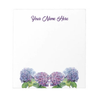 Bloc-note Cahier de notes Hydrangeas Saphir Bleu