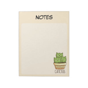 Bloc-note Cahier de notes ligné avec cactus en pot botanique