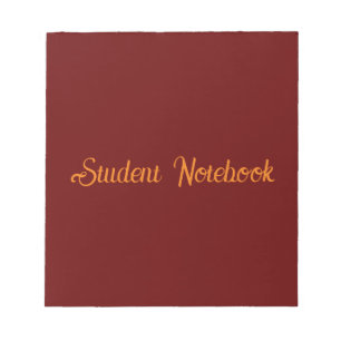 Bloc-note Cahier d'élève à fond rouge foncé 40 pages