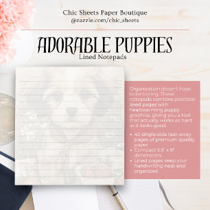 Bloc-note Cahier ligné Adorables Chiots