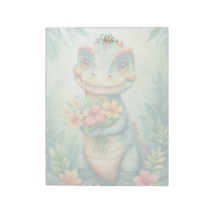 Bloc-note Cahier personnalisé de dinosaure mignon