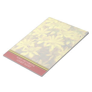 Bloc-note Cahier Personnalisé Fleurs Jaunes Bonheur