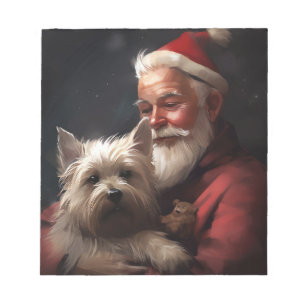 Bloc-note Cairn Terrier avec le Père Noël Fête de Noël