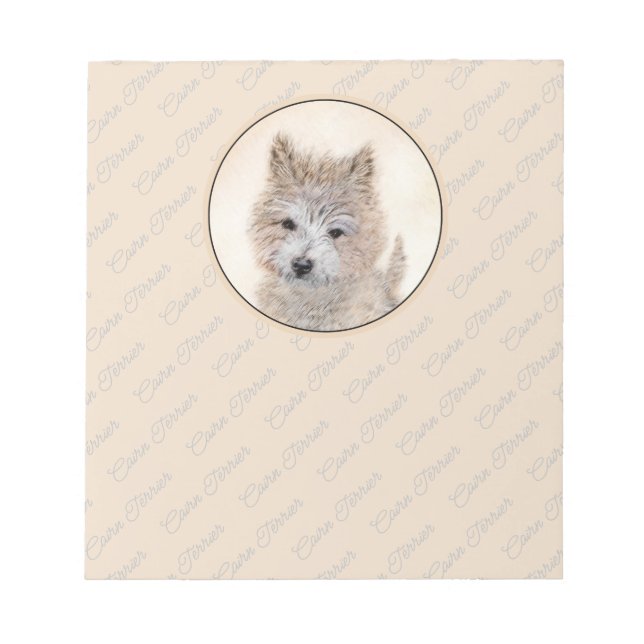 Bloc-note Cairn Terrier Peinture Chiot - Art Chien original (Devant)