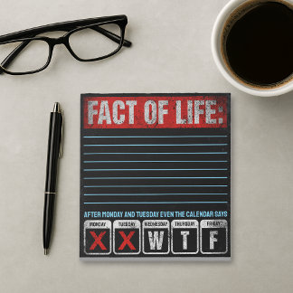 Bloc-note Calendrier Fact of Life dit WTF Humour