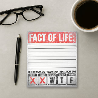 Bloc-note Calendrier Fact of Life dit WTF Humour
