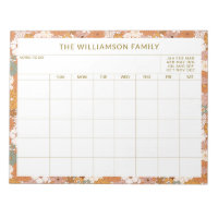 Calendrier familial personnalisé à thème floral te