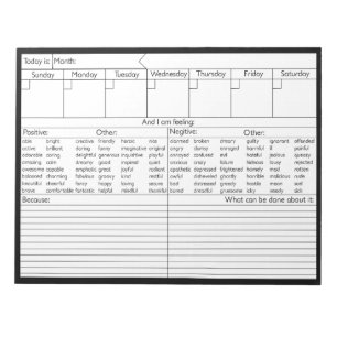 Bloc-note Calendrier hebdomadaire d'émotion - personnalisez