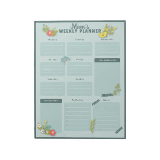 Bloc-note Calendrier hebdomadaire fleur sauvage