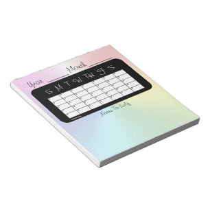Bloc-note Calendrier mensuel de miroitement de planificateur