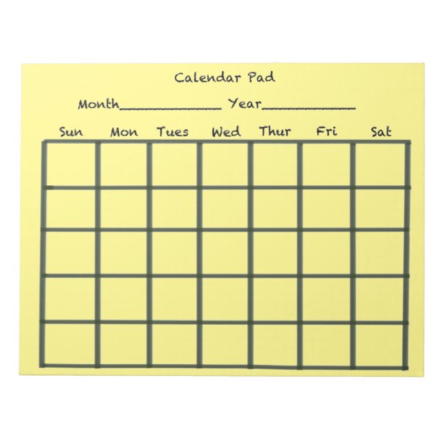 Bloc-note Calendrier Pad Jaune (Devant)