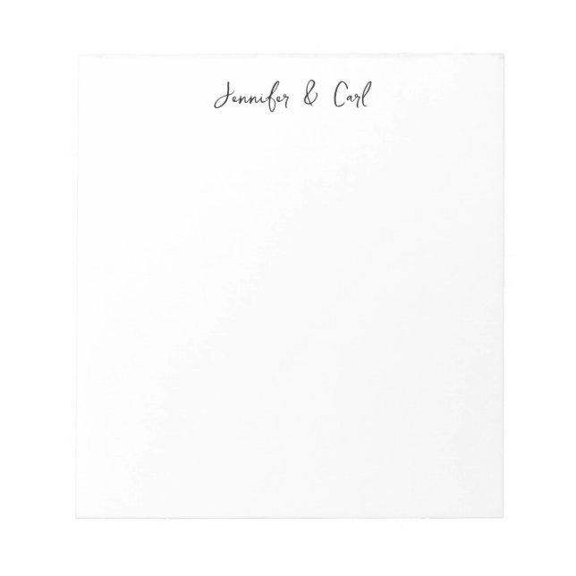 Bloc-note Calligraphie classique professionnelle minimaliste (Devant)