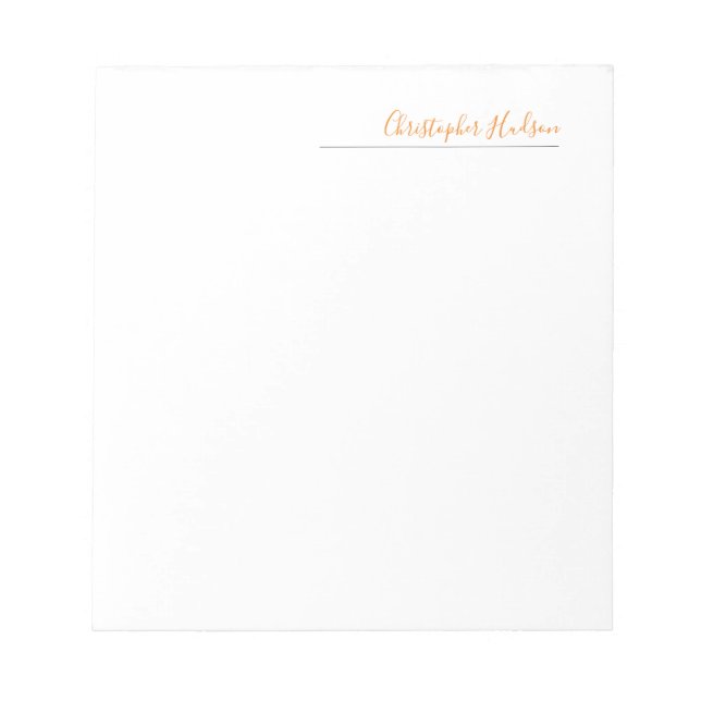 Bloc-note Calligraphie de nom simple et professionnel (Devant)