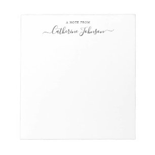 Bloc-note Calligraphie De Script Simple Fille Une Note De No