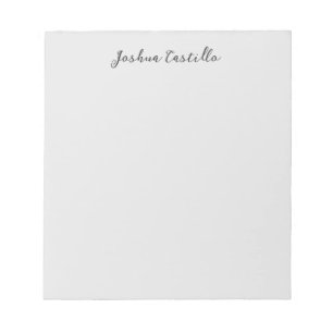 Bloc-note Calligraphie Simple Gris Nom Professionnel