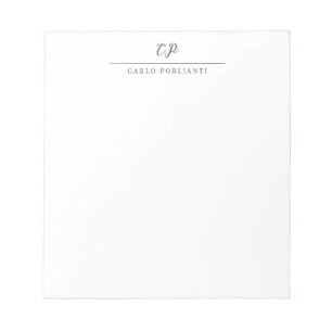 Bloc-note Calligraphie simple moderne avec monogramme person