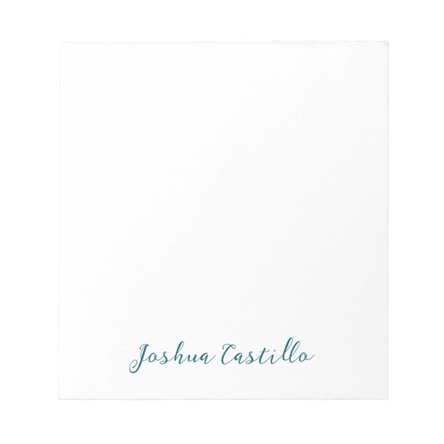 Bloc-note Calligraphie Simple Plain Professionnel Nom (Devant)