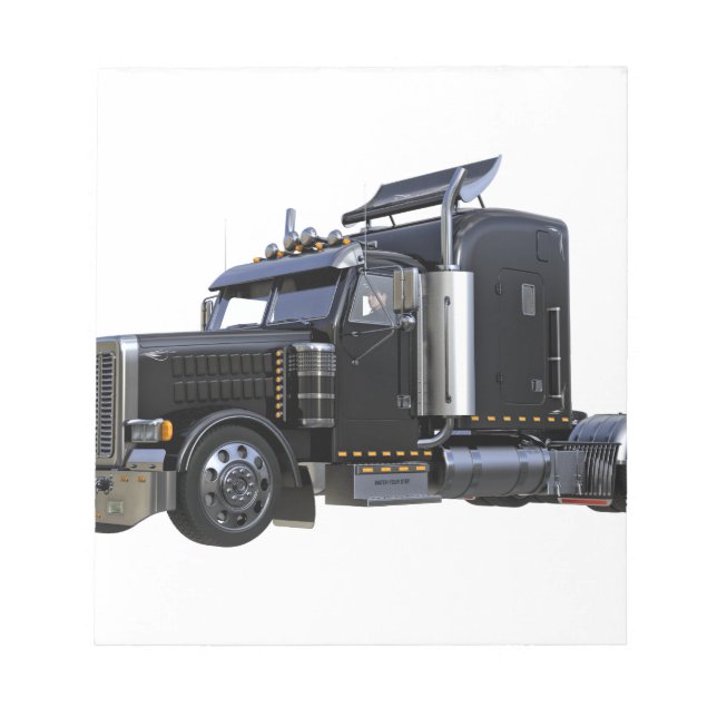 Bloc-note Camion noir semi-traceur (Devant)